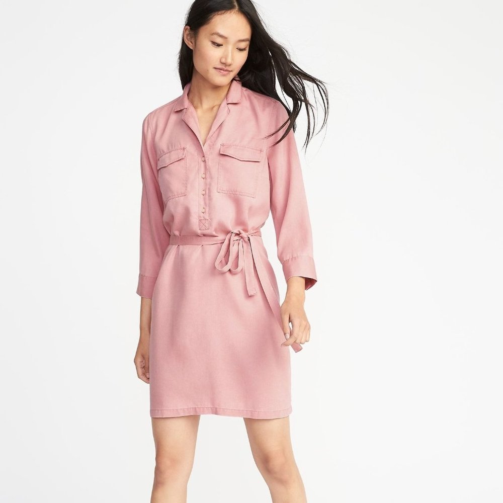 Old Navy Pink Shirt Dress EUC